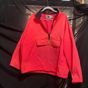 Gotcha Vintage 90s Fluorescent Pink Zip Pullover Windbreaker Jacket unisex L